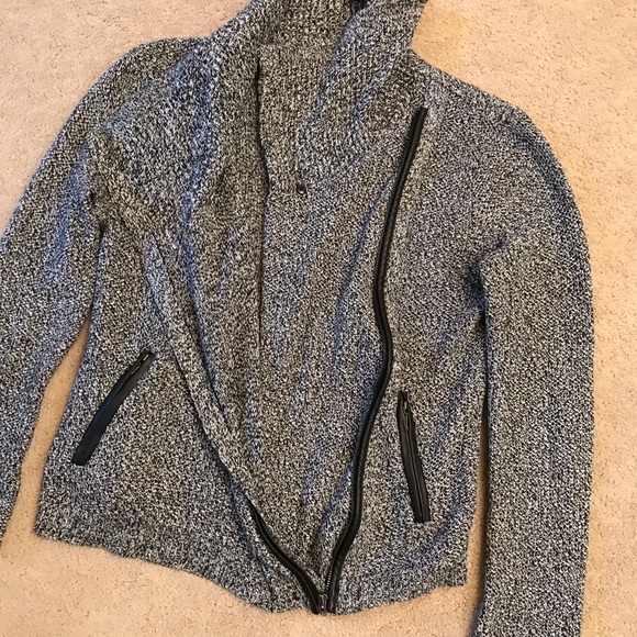 New York Company Knit Jacket Womens Size Large Black White Sweater Jacket - Picture 8 of 9